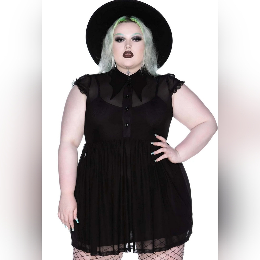 NWT Mesh Eve Hallows Killstar Mini Dress 3x